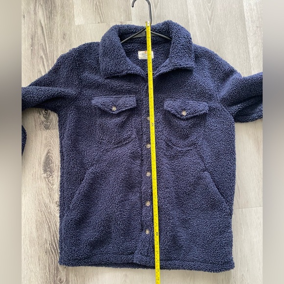 MARINE LAYER Eden Sherpa Overshirt in Navy Women’s Size Small - Picture 6 of 11